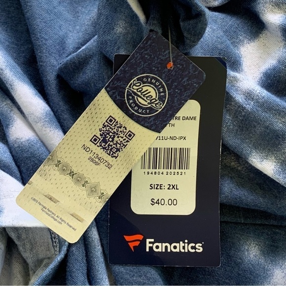 🆕 Fanatics Women’s Tie Dye Notre Dame Top Size XXL - Picture 6 of 9